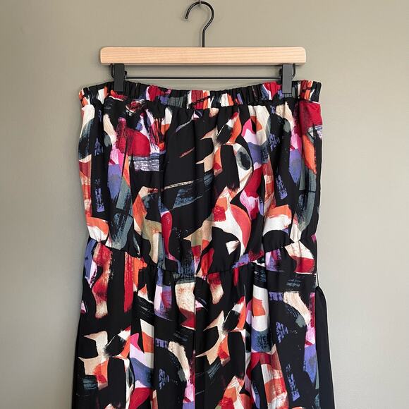 New York & Company Abstract Print Jumpsuit Size XXL Wide Leg Flowy Colorful Chic - Picture 5 of 16